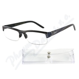 Brýle čtecí +1. 50 UV400 černé s pruhy a pouzdrem