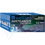 Wellion safety lancets 23G jednoráz. bezp. jeh. 100ks