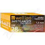 Wellion safety lancets 28G jednoráz. bezp. jeh. 100ks