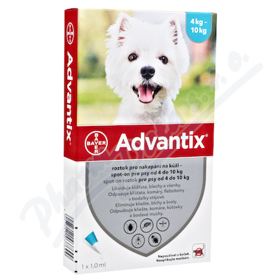 Advantix pro psy spot.on.od 4 do 10kg a.u.v.4x1ml